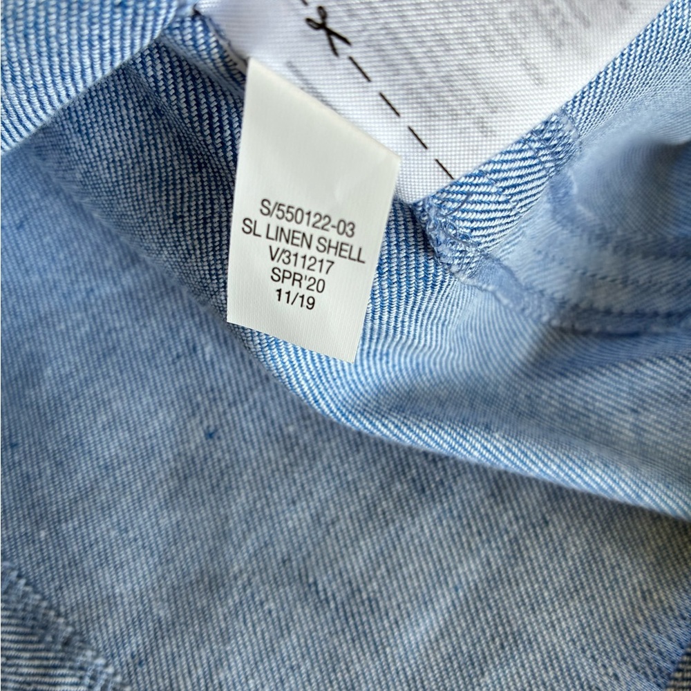 NWOT Banana Republic “Chambray Blue” Sleeveless Linen-Cotton Shell, Size M - Picture 10 of 10